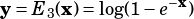 y =E  (x)= log(1-e-x)
     3
