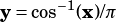 y= cos-1(x)/π
