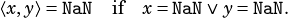 〈x,y⟩= NaN if x =NaN∨ y= NaN.