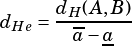 dHe = dH(A,B)
       a-a--