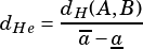 dHe = dH(A,B)
a-a--