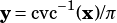 y= cvc-1(x)/π
