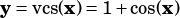 y= vcs(x)= 1+cos(x)
