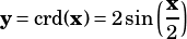               ( )
y =crd(x)= 2sin x-
               2
