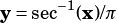 y= sec-1(x)/π
