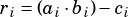 ri= (ai·bi)-ci