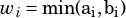 wi =min(ai,bi)