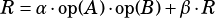 R = α·op(A)·op(B)+β ·R